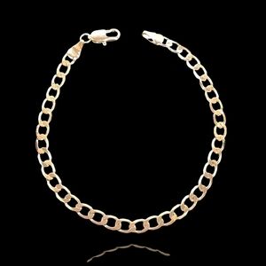 Unisex 18K Gold-Filled Bonded Cuban Bracelet 7 Inch 4.5mm No Tarnish